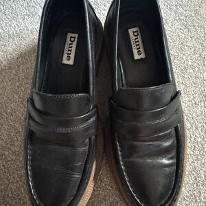 Dune London Dark Leather Men's Slip-Ons